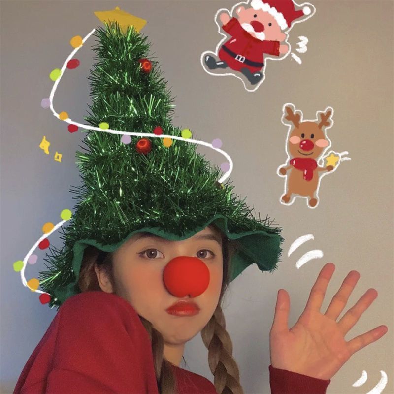 Christmas Fashion Christmas Tree Pet Nonwoven Party Christmas Hat 1 Piece