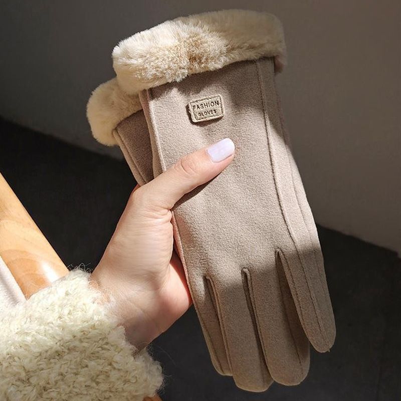 Women's Simple Style Solid Color Velvet Polyester Gloves 1 Pair