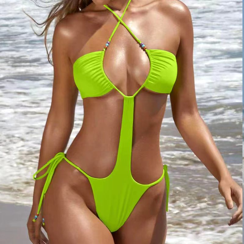 Women's Fashion Solid Color Backless One Piece