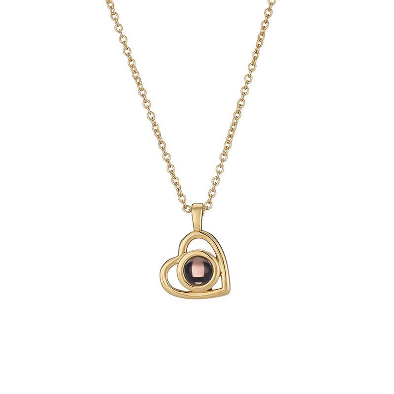 Fashion Heart Shape Titanium Steel Hollow Out Pendant Necklace 1 Piece