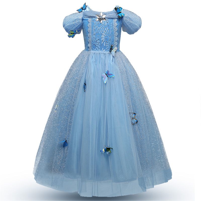 Princess Butterfly Cotton Blend Polyester Girls Dresses