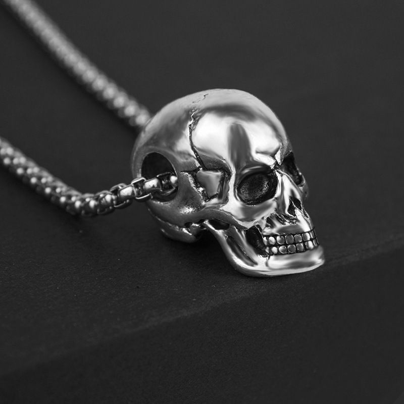 Fashion Skull Titanium Steel Plating Pendant Necklace 1 Piece