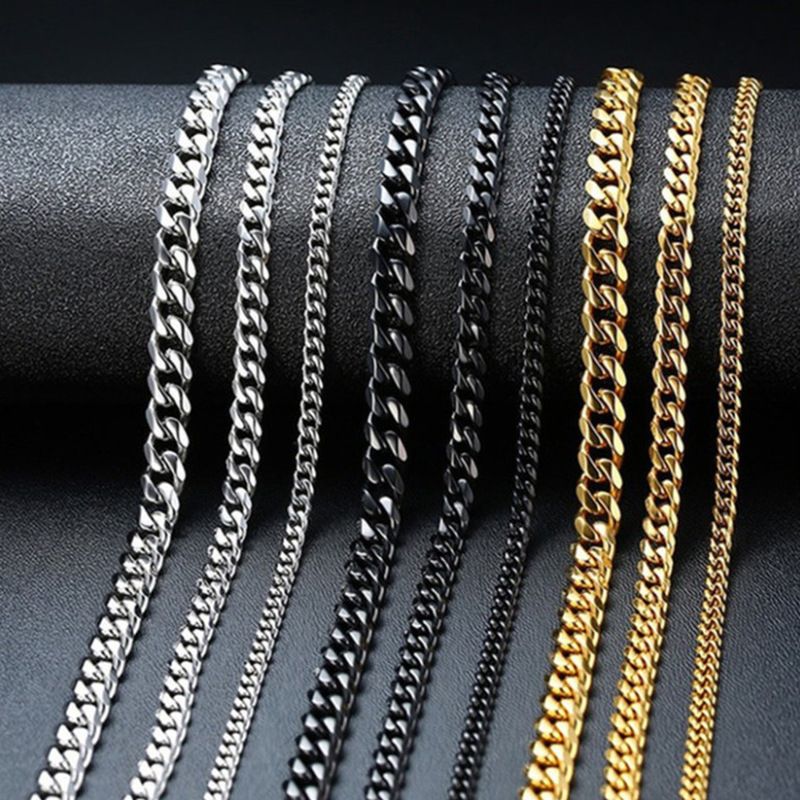 Mode Einfarbig Titan Stahl Überzug Unisex Armbänder Halskette 1 Stück
