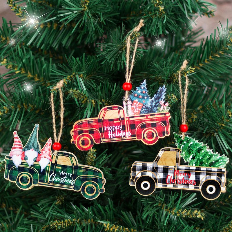 عيد الميلاد موضة سيارة خشب حزب، حفلة الحلي المعلقة 1 قطعة