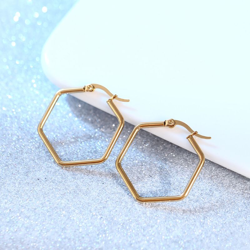 Simple Style Geometric Stainless Steel Plating Earrings 1 Pair