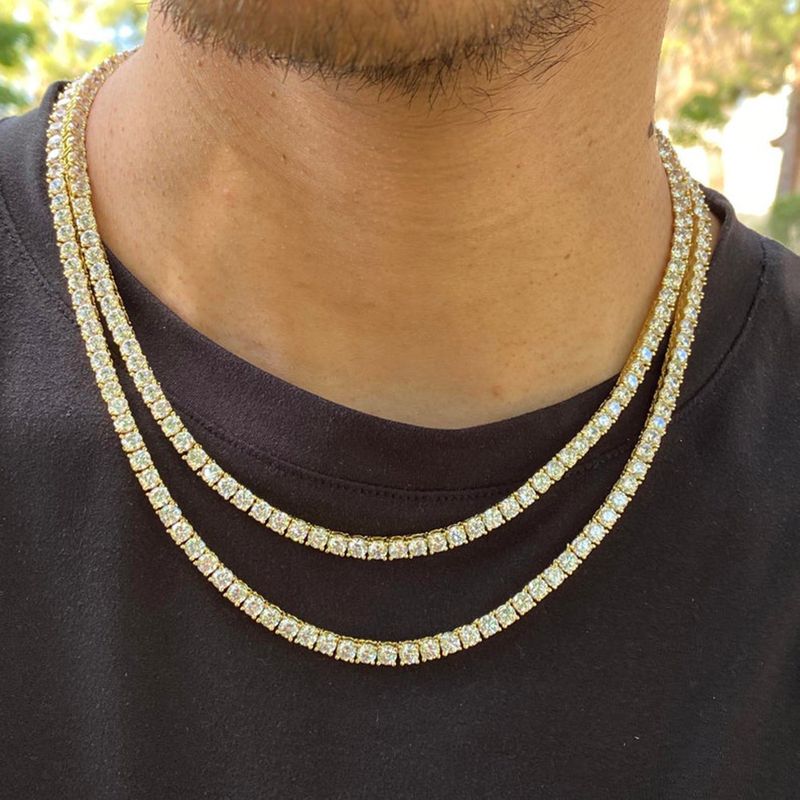 Fashion Geometric Crystal Plating Men's Layered Necklaces 1 Piece