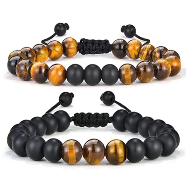 Fashion Gradient Color Natural Stone Agate Beaded Bracelets