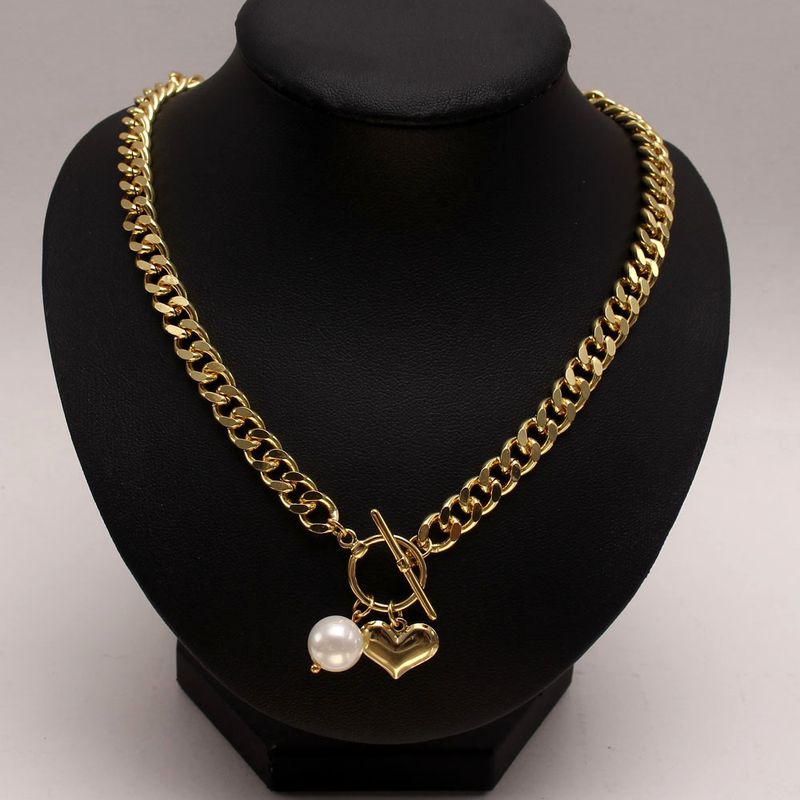 Fashion Heart Shape Copper Inlay Zircon Women's Bracelets Necklace 1 Piece 1 Set
