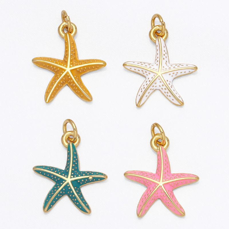 1 Piece Copper Gold Plated Starfish Marine Style