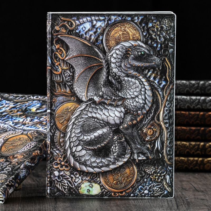 A5 Dragon Retro Embossed Creative Fashion Business Notebook