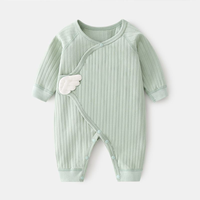 Casual Solid Color Patchwork 100% Cotton Baby Rompers