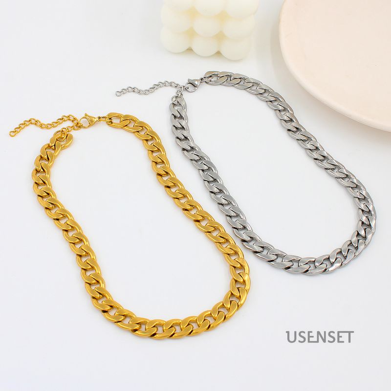 Fashion Solid Color Stainless Steel Plating Chain Necklace 1 Piece