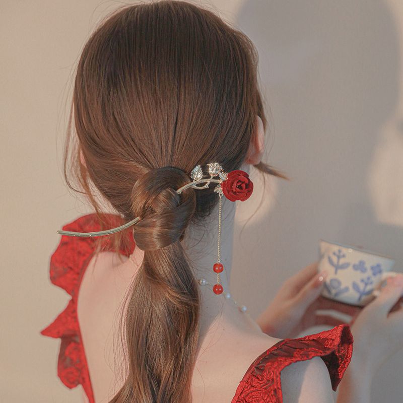 Élégant Style Simple Gland Fleur Alliage Placage Fleurs Perles En Épingle À Cheveux