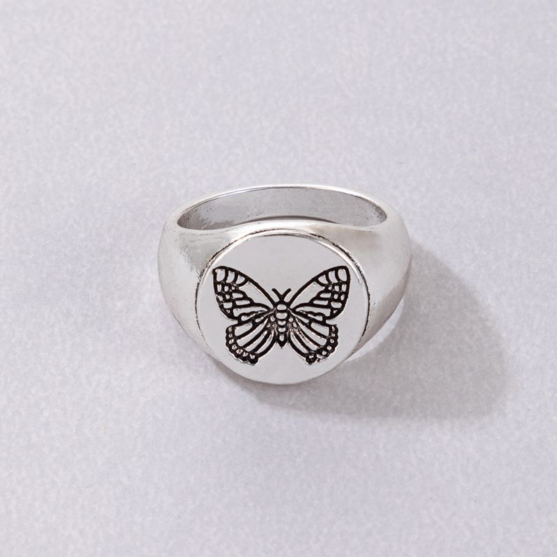 Simple Style Butterfly Alloy Plating Women's Rings 1 Piece