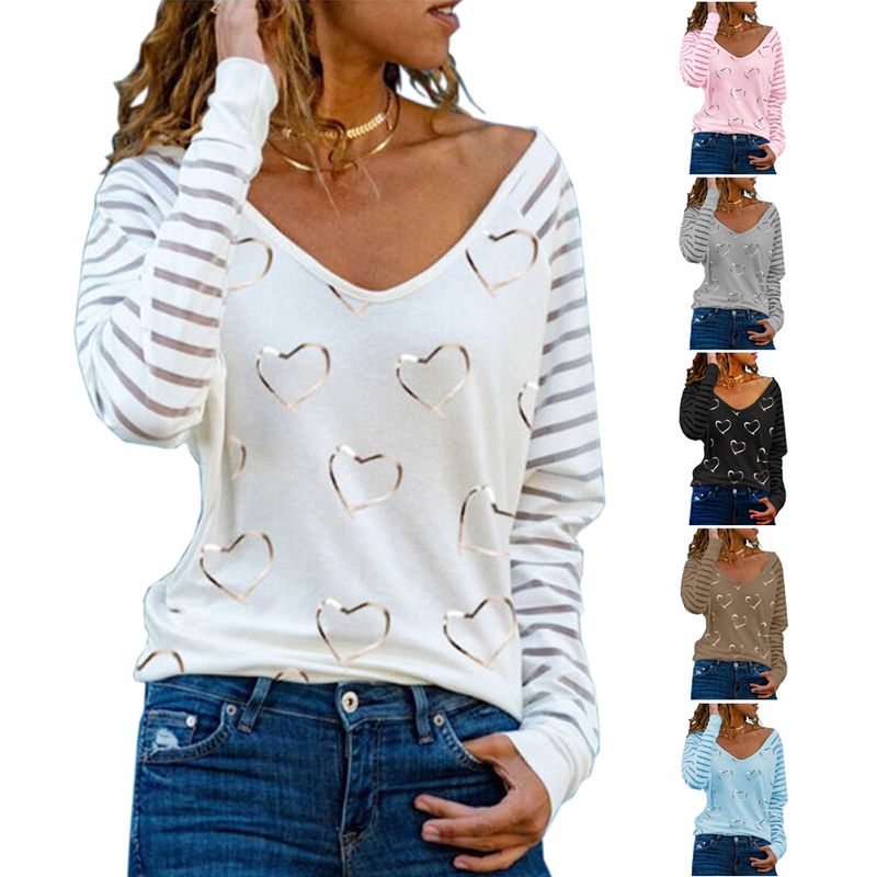 Women's T-shirt Long Sleeve Blouses Printing Fashion Printing