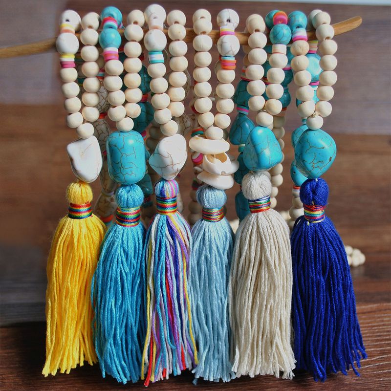 Vacation Tassel Beaded Soft Clay Women's Necklace 1 Piece