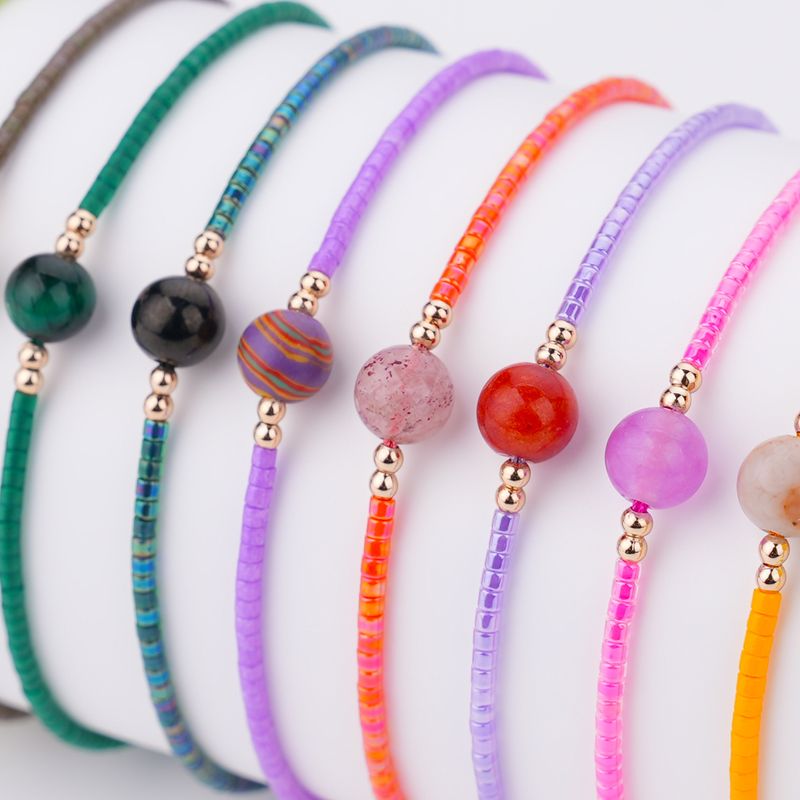 Fashion Solid Color Beaded Handmade Women's Bracelets 1 Piece