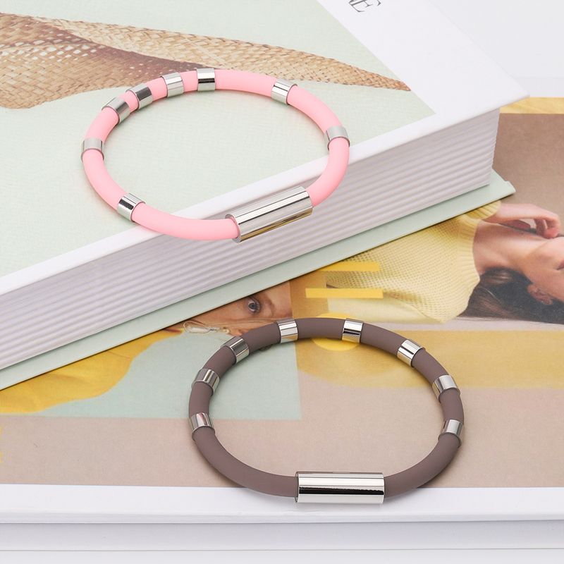 Simple Style Solid Color Silica Gel Unisex Bracelets