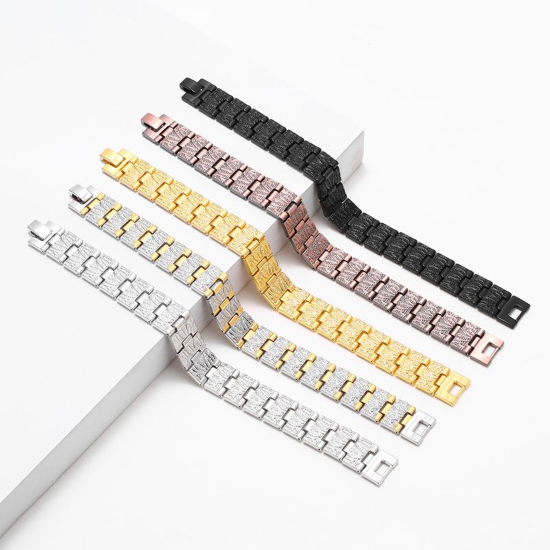 Fashion Geometric Metal Inlay Magnet Unisex Bracelets 1 Piece