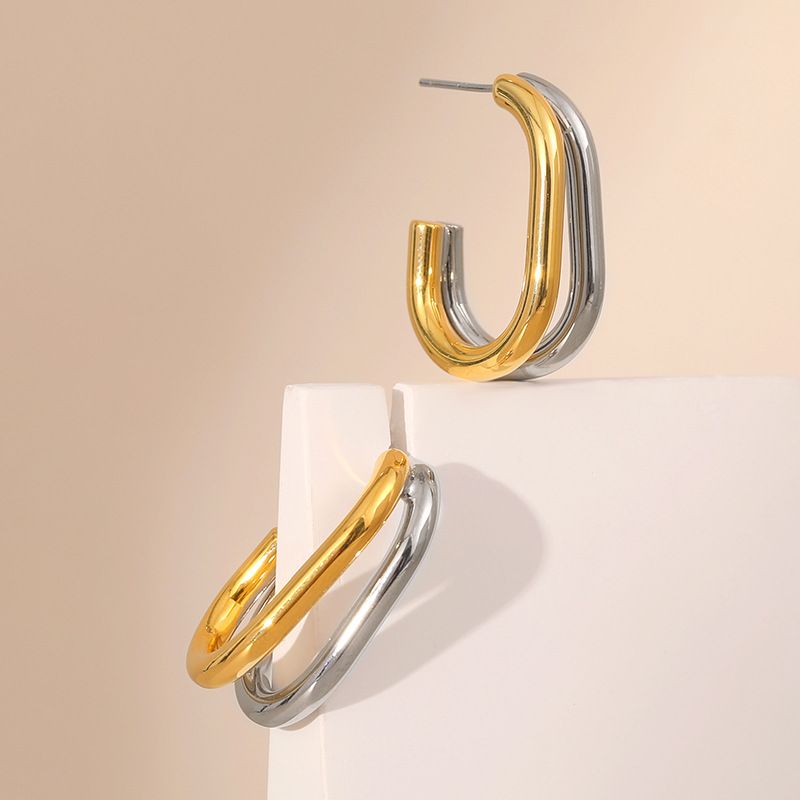 1 Pair Fashion C Shape Irregular Plating Copper Ear Studs