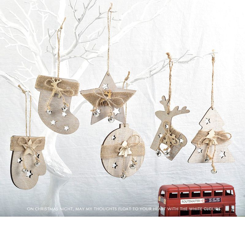 Christmas Cute Christmas Tree Christmas Socks Wood Party Decorative Props 1 Piece