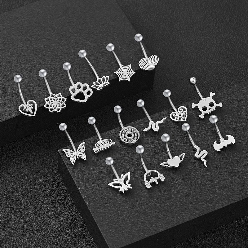 Fashion Flower Stainless Steel Belly Ring 1 Piece