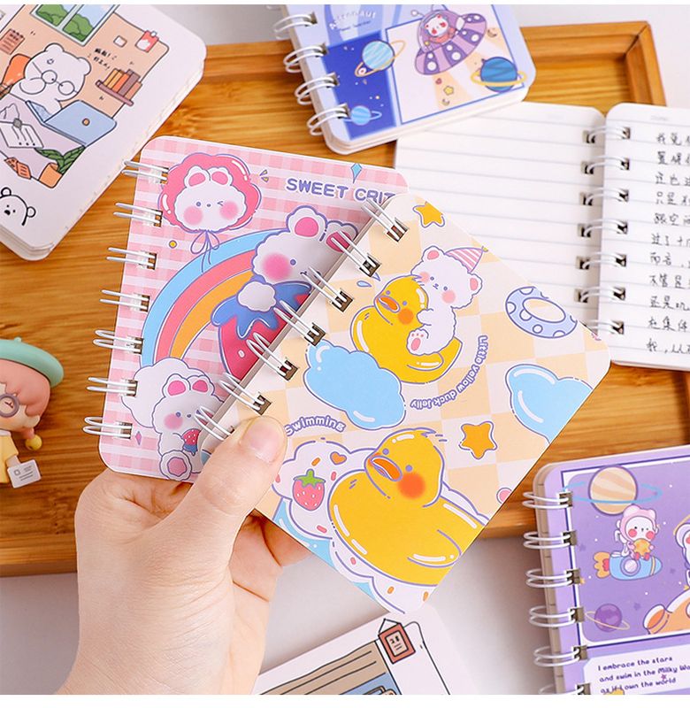 Cute Creative Cartoon Coil Portable Stationery Mini Notebook 1 Piece