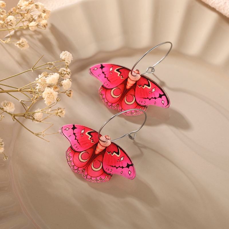 Style Simple Papillon Arylique Placage Femmes Boucles D'oreilles Cerceau 1 Paire