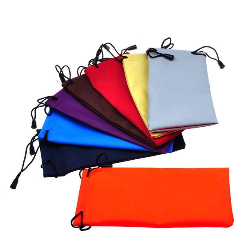Simple Solid Color Thickened Microfiber Waterproof Glasses Bag 1 Piece