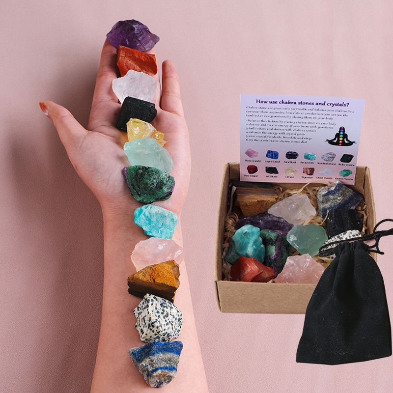 Fashion Geometric Natural Crystal Stone Gift Box Set