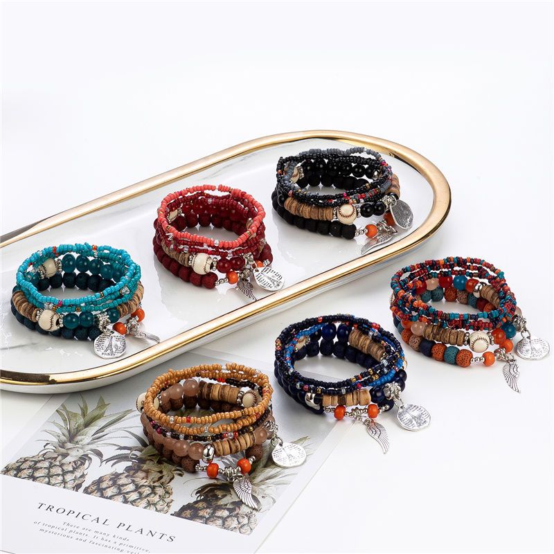 Style Ethnique Ailes Perlé Placage Femmes Bracelets 1 Pièce