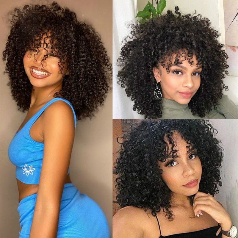 Women's Fashion Casual Chemical Fiber Long Bangs Short Curly Hair Wigs