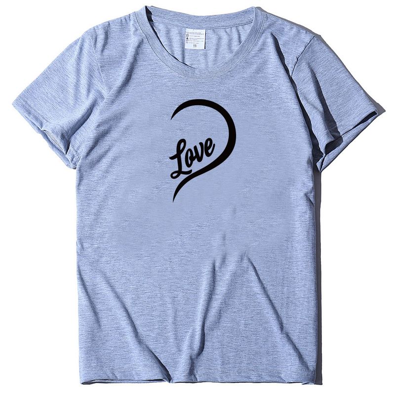 Unisex T-shirt Short Sleeve T-shirts Printing Casual Letter Heart Shape