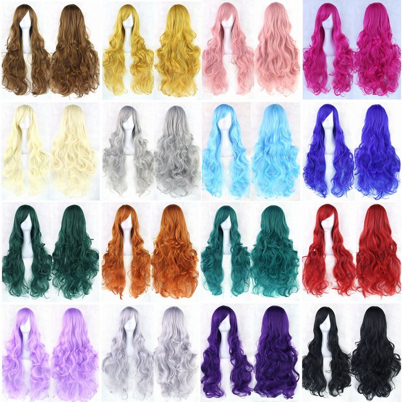 Fashion Cosplay Solid Color Long Curly Wig