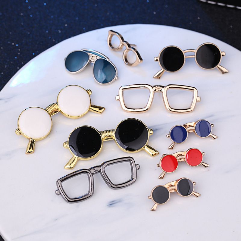 Fashion Glasses Alloy Plating Unisex Brooches