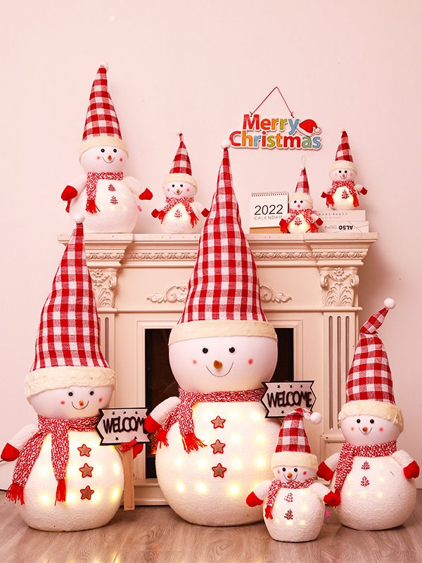 Christmas Cute Christmas Hat Snowman Cotton Chiffon Velvet Party Ornaments