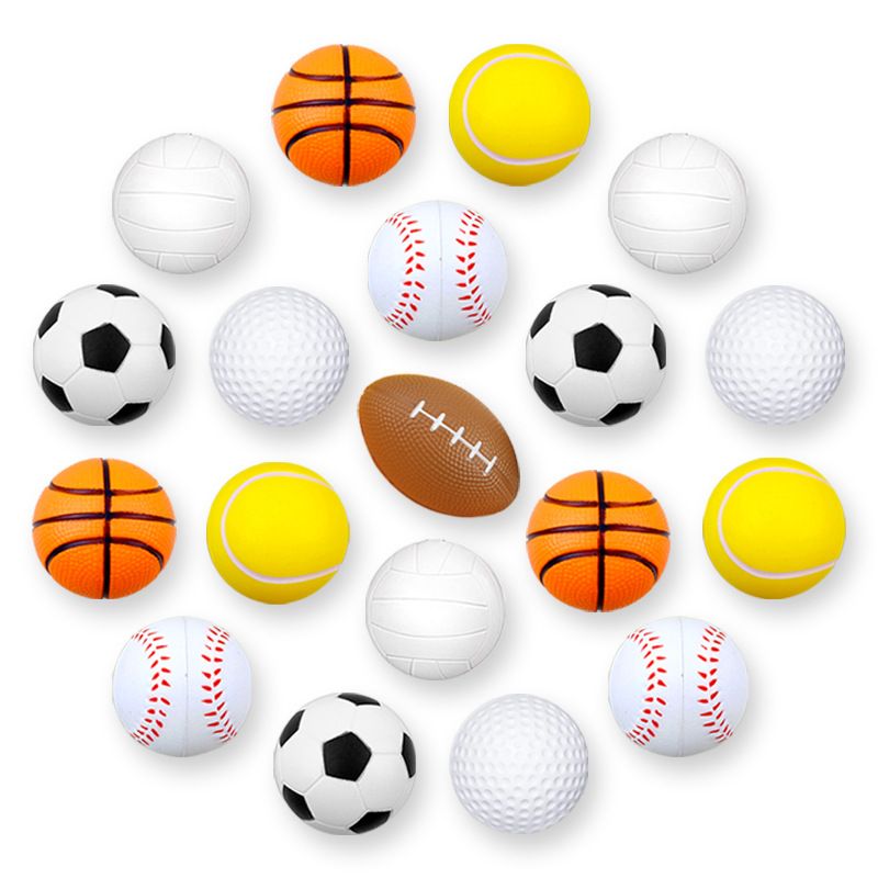 Solid Pu Football Basketball Rugby Sponge Kids Decompression Ball