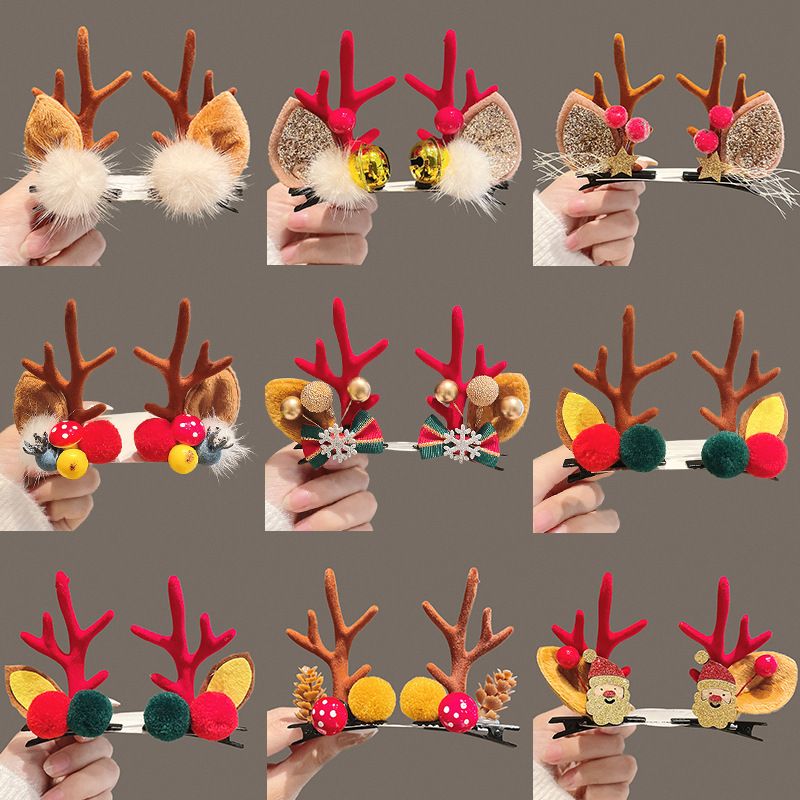 Fashion Antlers Plastic Patchwork Hair Clip 1 Pair
