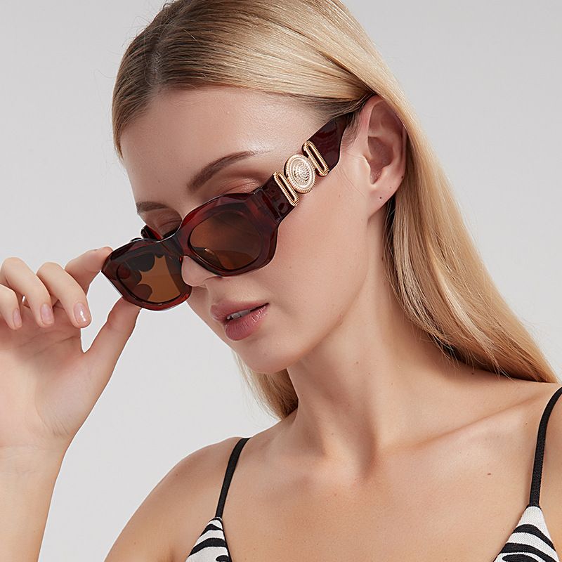 Moda Ronda Ordenador Personal Marco Ovalado Fotograma Completo Gafas De Sol Mujer