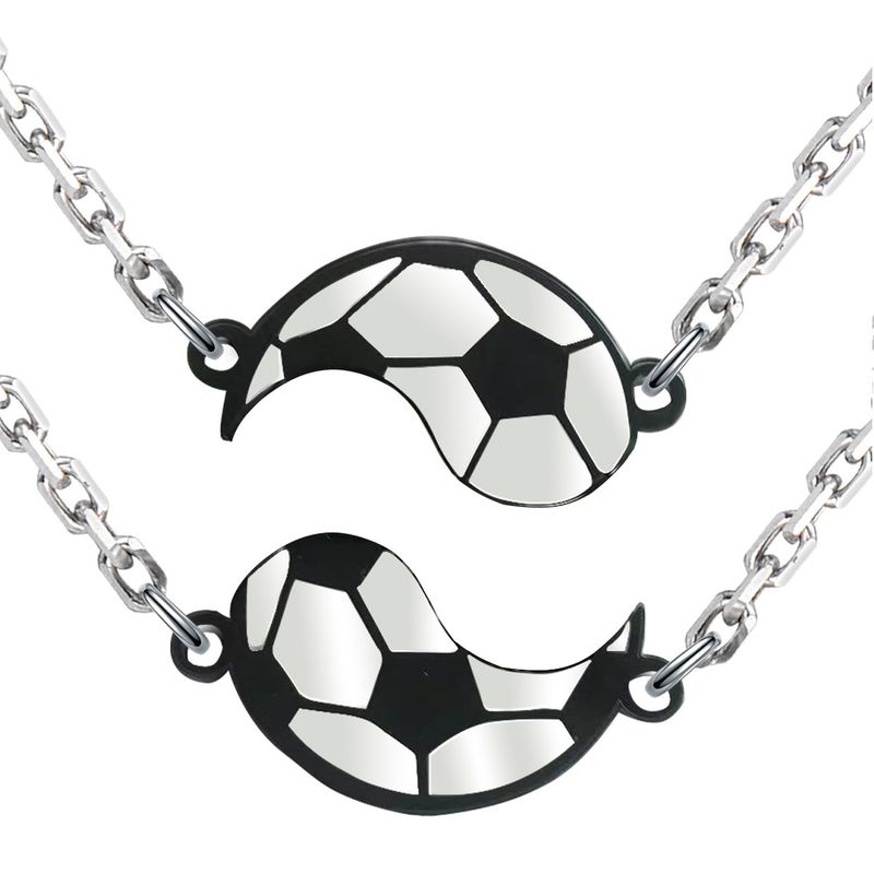 Mode Football Titan Stahl Polieren Halskette