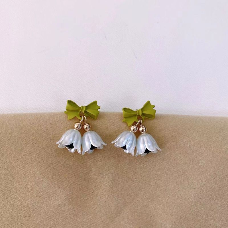 Simple Style Flower Sterling Silver Plating Earrings 1 Pair