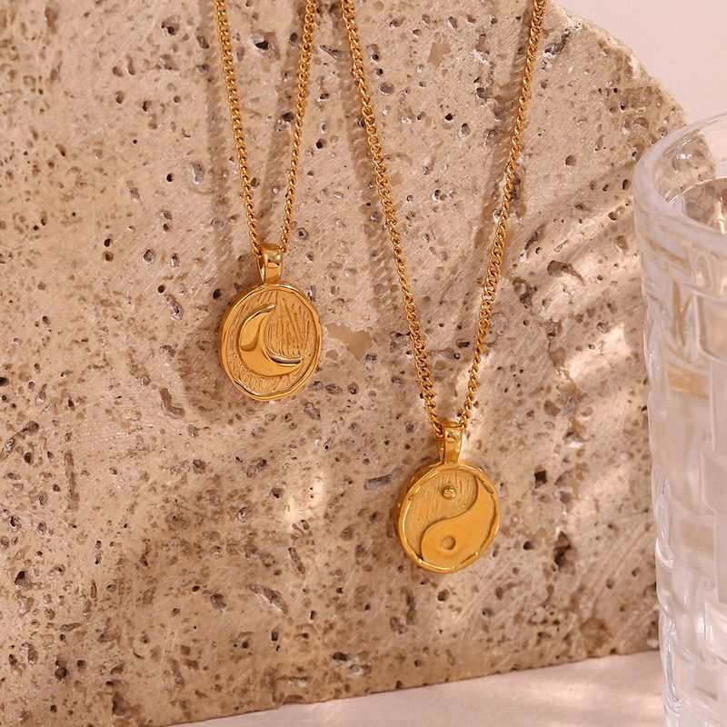 Fashion Moon Stainless Steel Plating Pendant Necklace