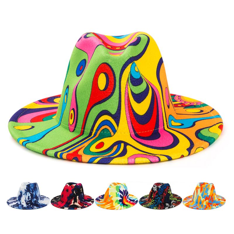 Unisex Fashion Printing Big Eaves Cloche Hat