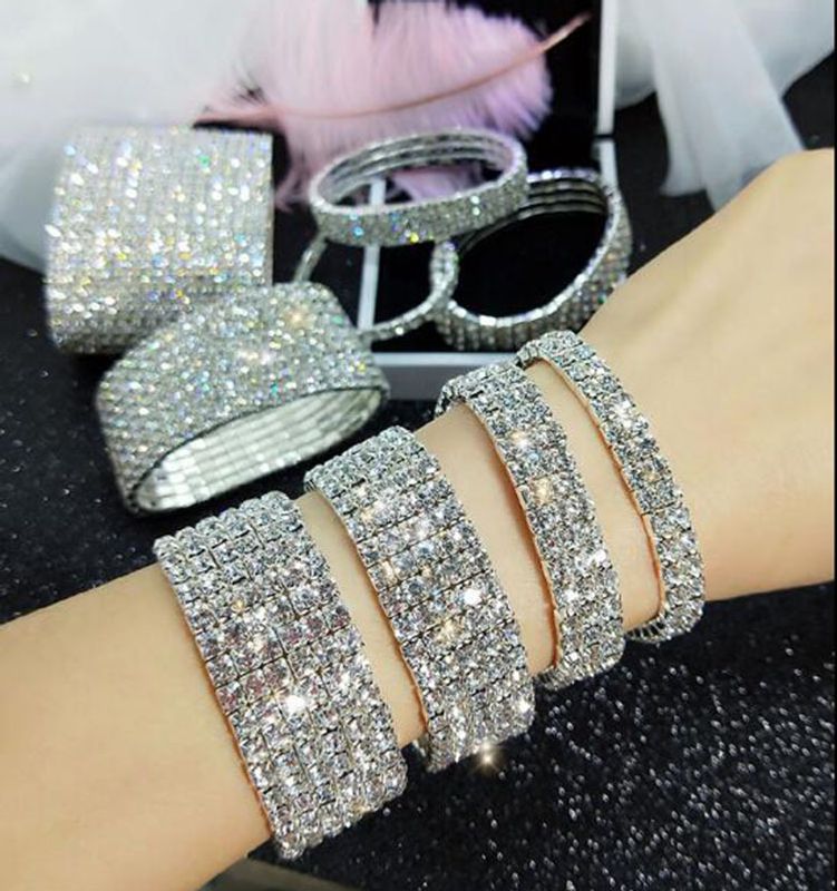 Retro Geométrico Aleación Diamante De Imitación Mujeres Pulsera