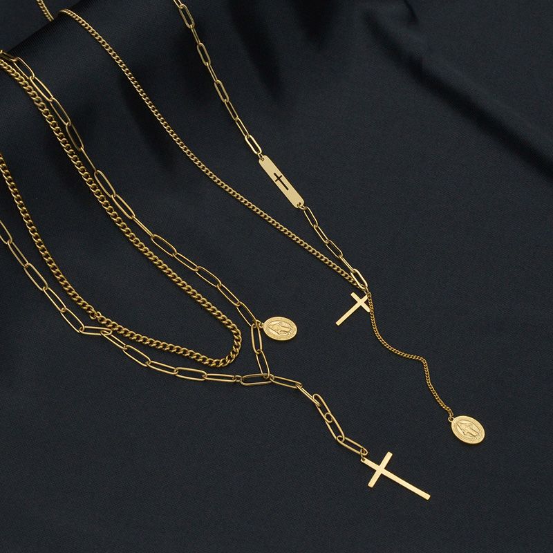 Fashion Cross Stainless Steel Pendant Necklace 1 Piece