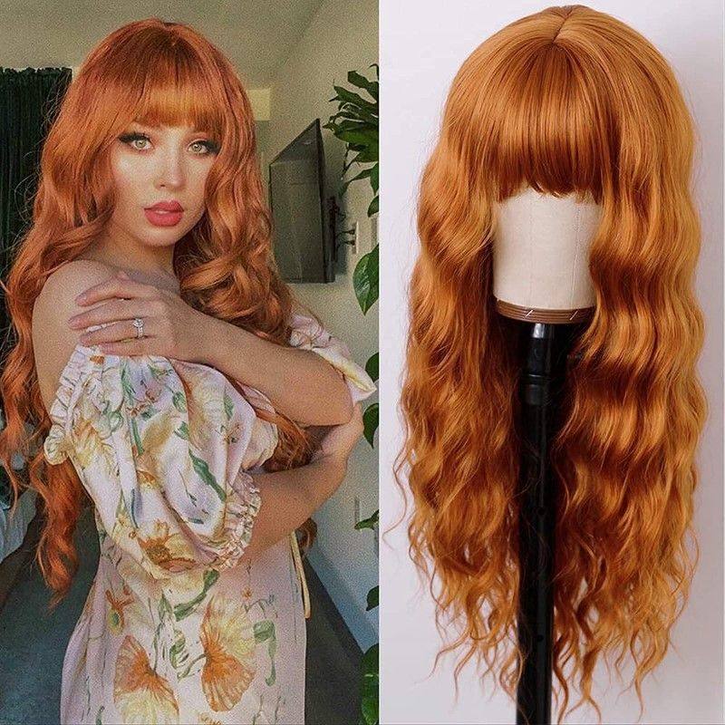 Women's Fashion Street High Temperature Wire Bangs Long Curly Hair Wigs