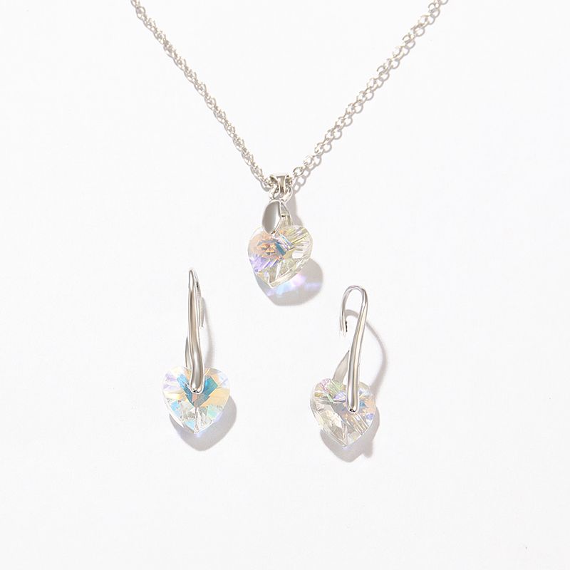 Mode Herzform Legierung Beschichtung Opal Damen Ohrringe Halskette