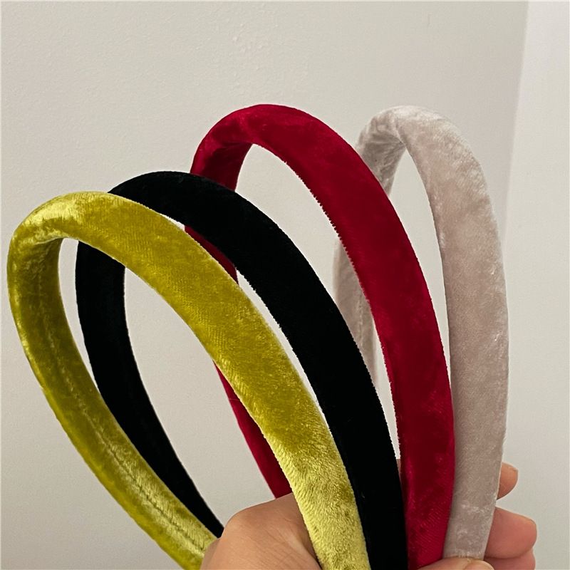 Fashion Solid Color Gold Velvet Hair Band 1 Piece