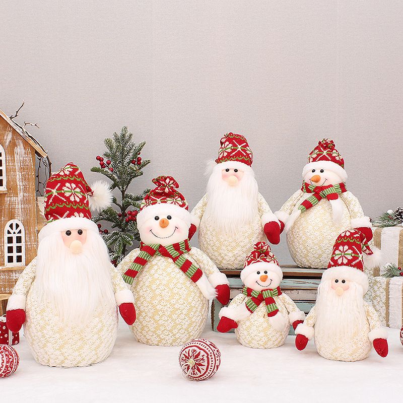 Christmas Cute Santa Claus Snowman Cloth Polyester Party Ornaments 1 Piece