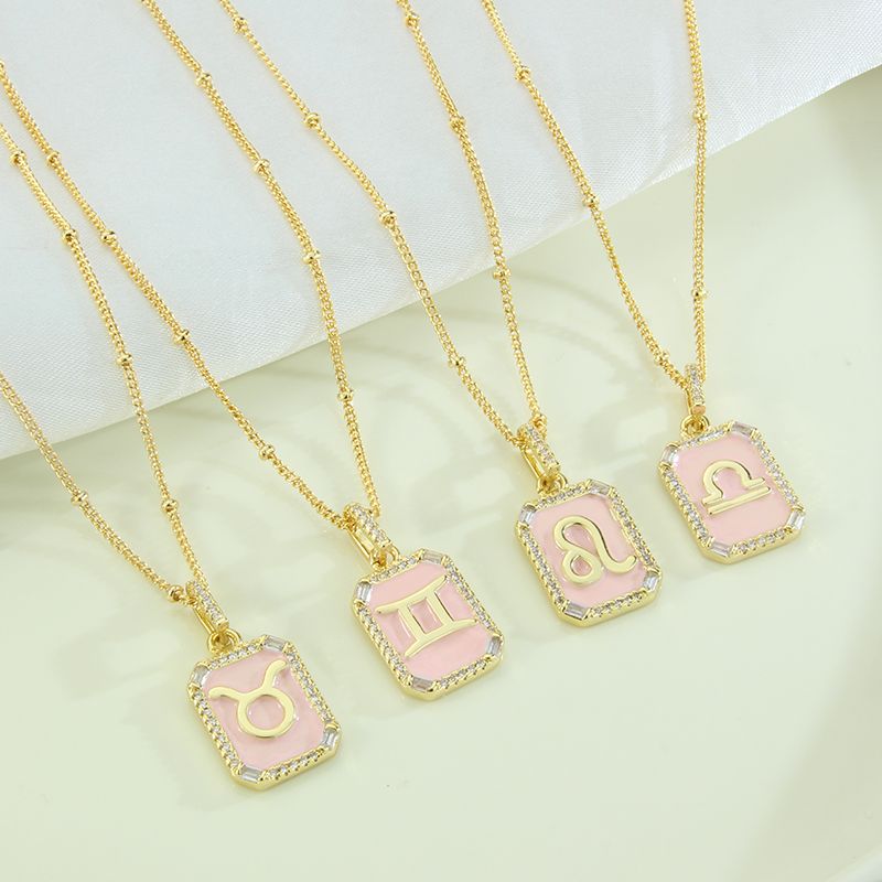 Fashion Constellation Copper Gold Plated Zircon Pendant Necklace